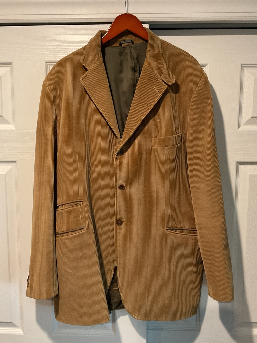Tommy Hilfiger Vintage Tan Corduroy Jacket Sport Coat Blazer Y2K Preppy sz 46L